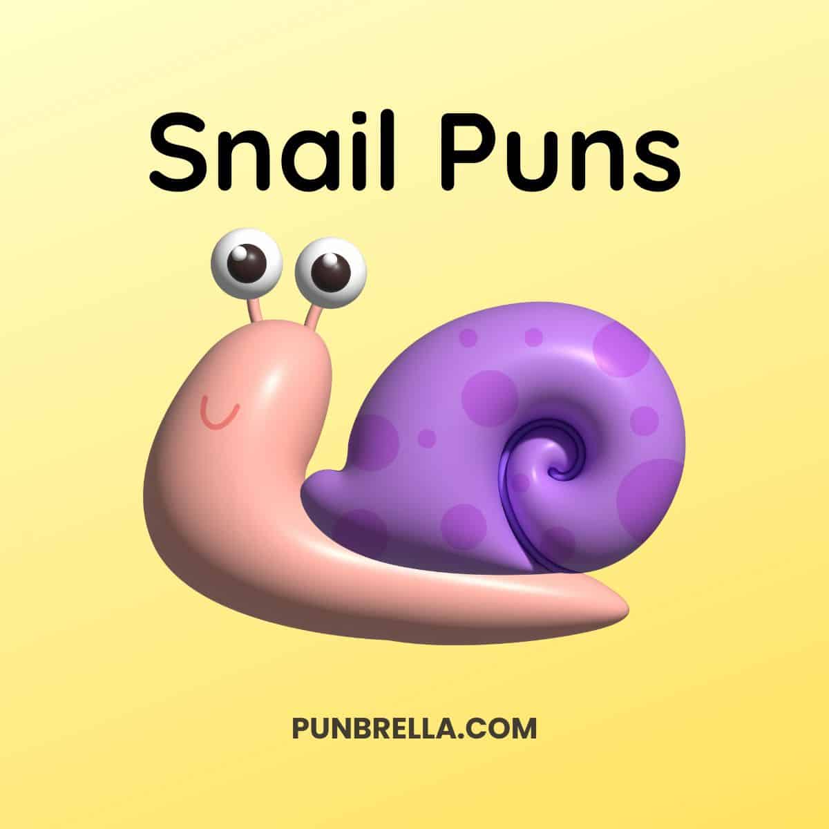 Text Snail Puns with a cute cartoon snail