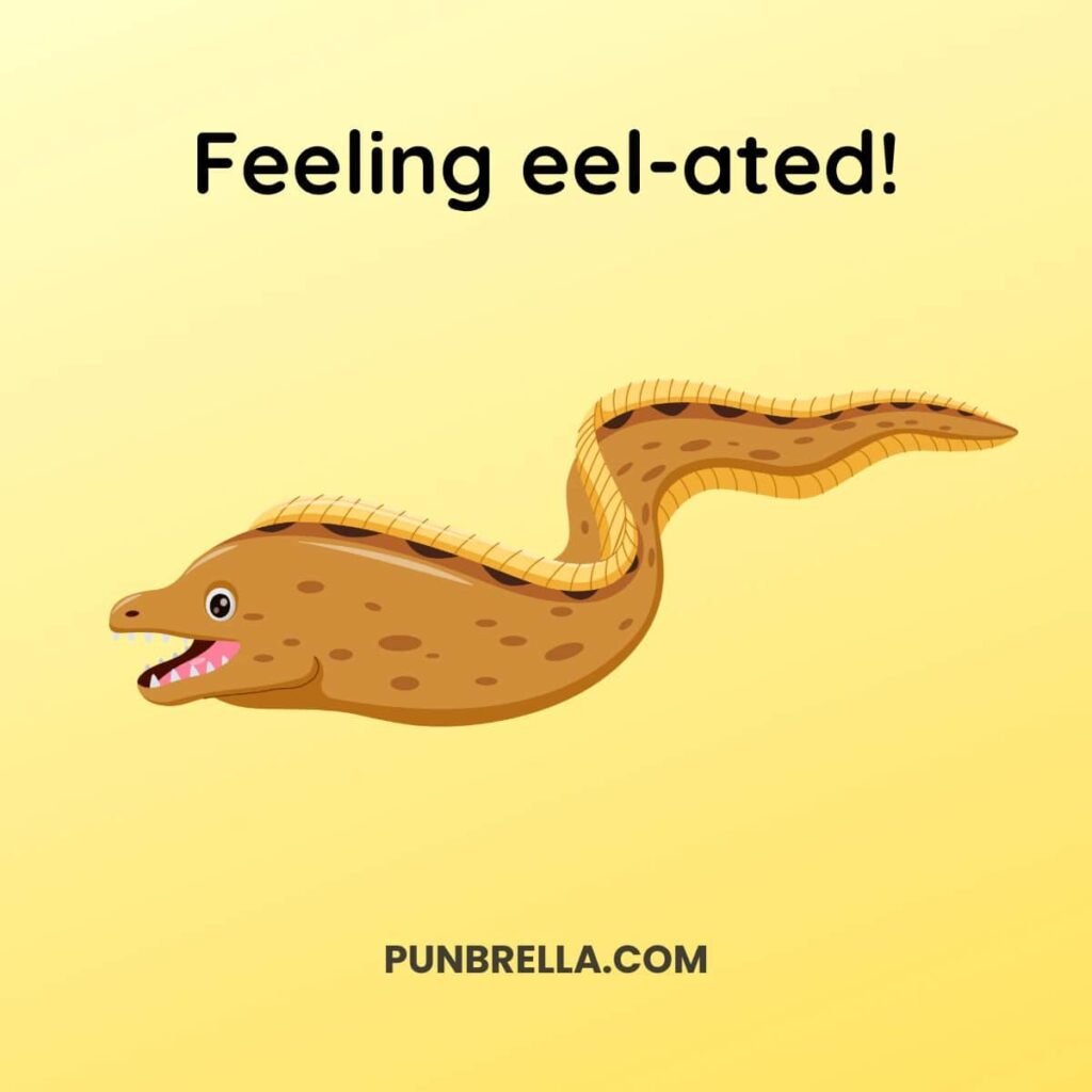 Feeling eel-ated! - A funny cartoon eel