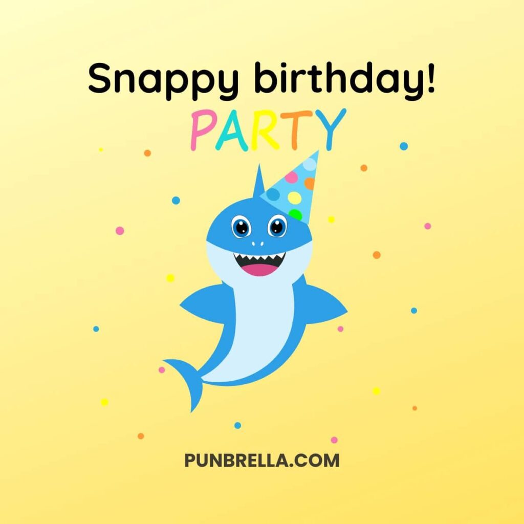 Snappy birthday! - A cute shark with a party hat