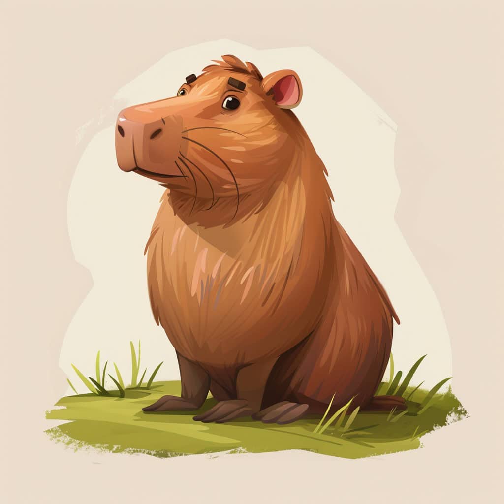 A cartoon capybara