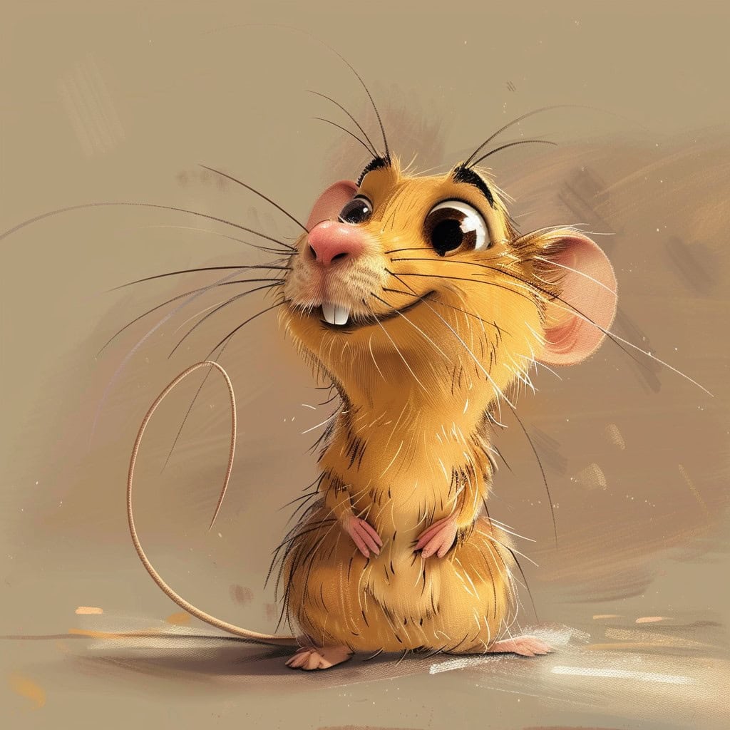 A cartoon gerbil