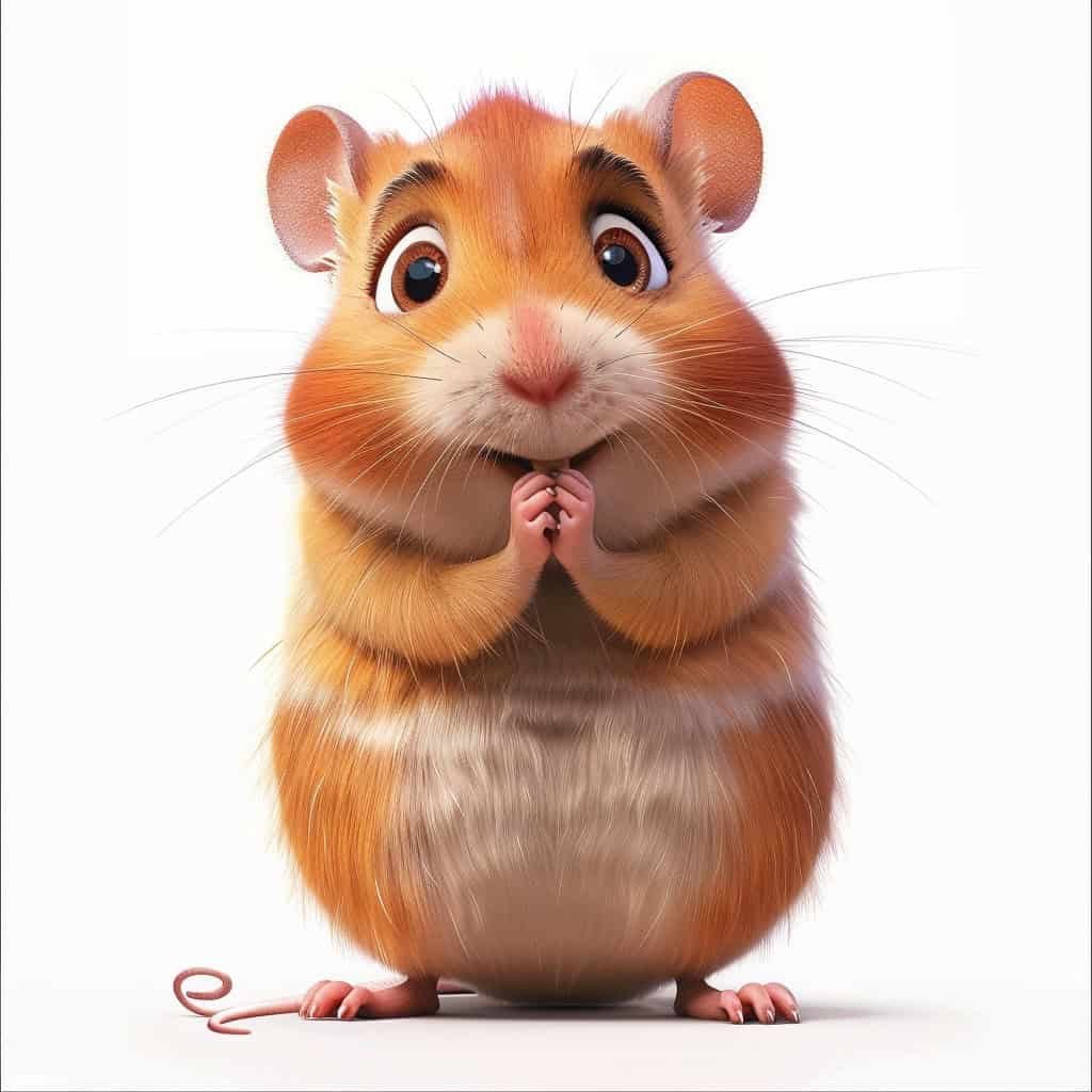 A cartoon hamster on white background