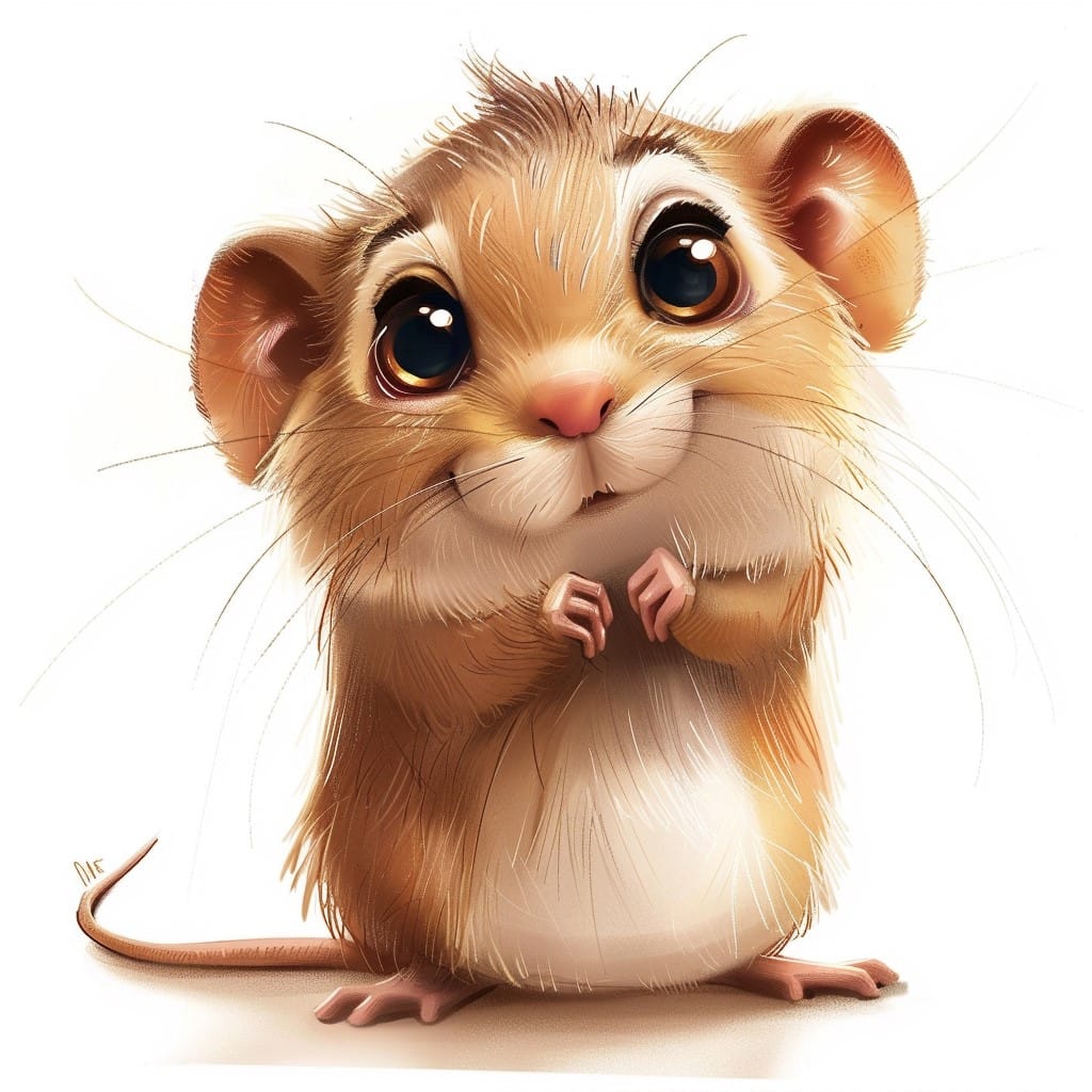 A cute cartoon gerbil