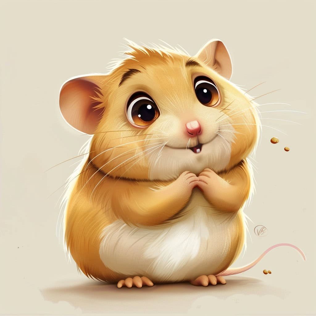 A cute cartoon hamster