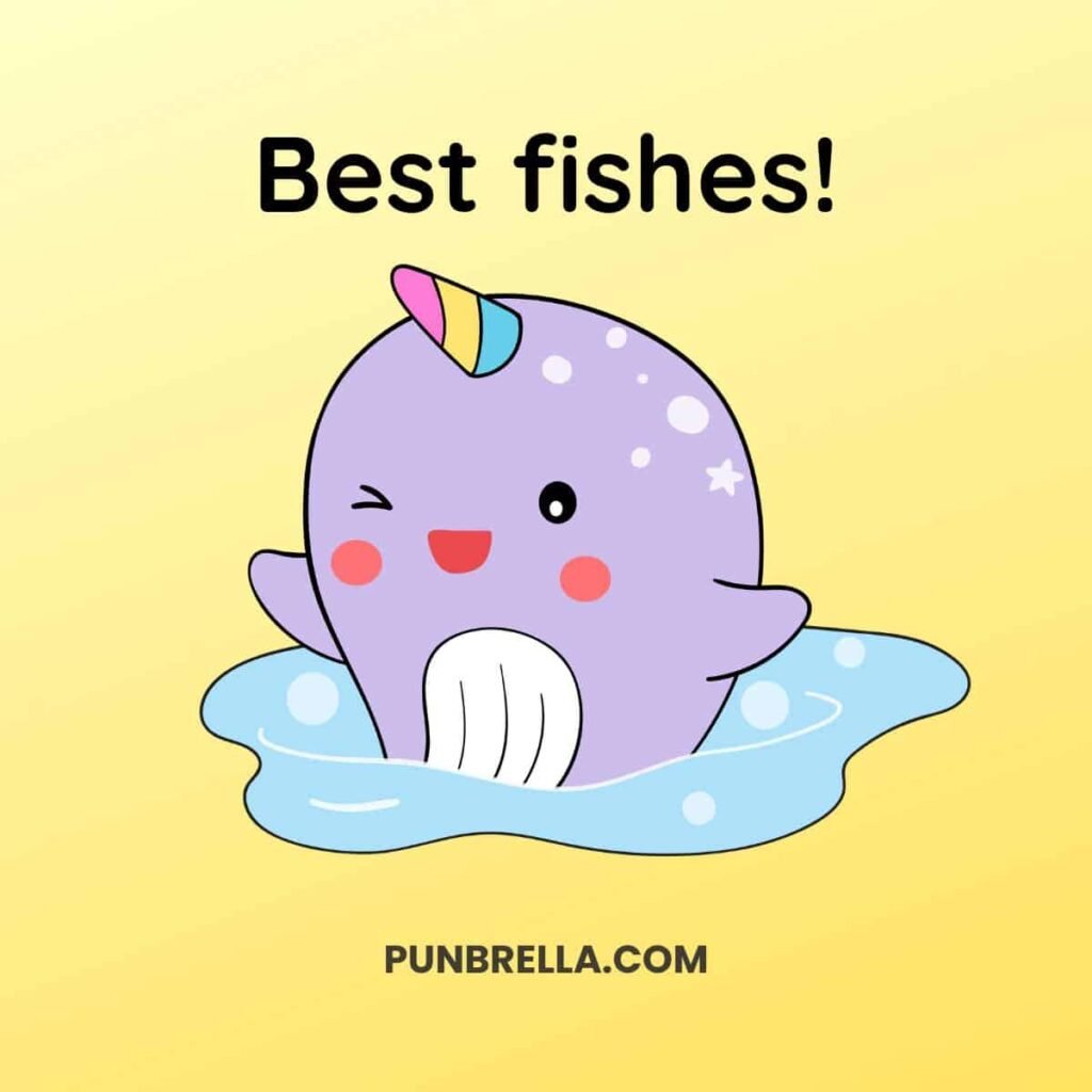 Best fishes! - A kawaii cartoon narwhal