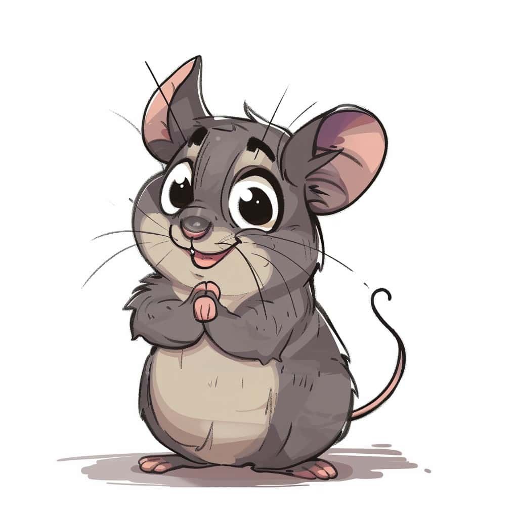 Cartoon chinchilla on white background